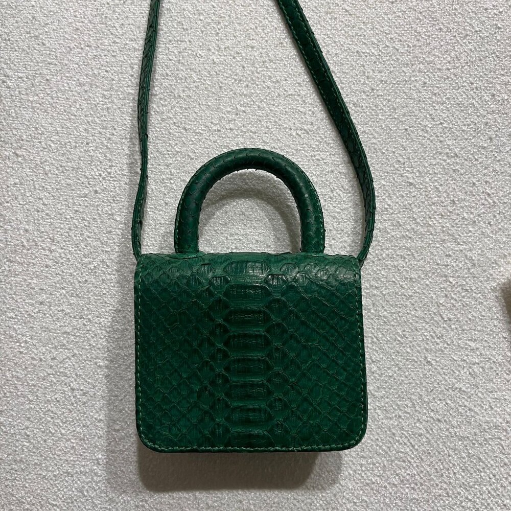 ITSY BITSY MICRO MINI GREEN TOP HANDLE BAG